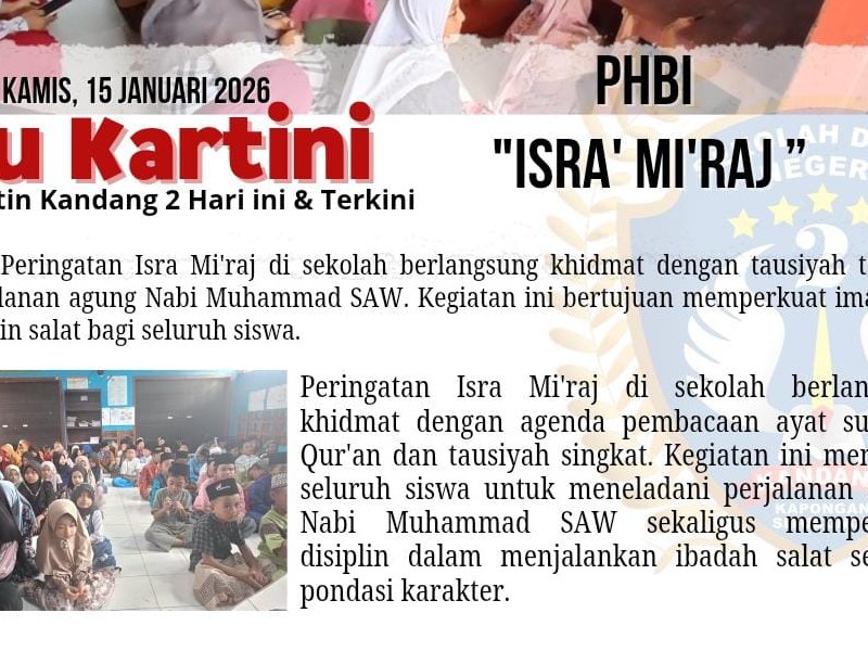 SDN 2 KANDANG MELAKSANAKAN KEGIATN  ISRO'MI'ROJ